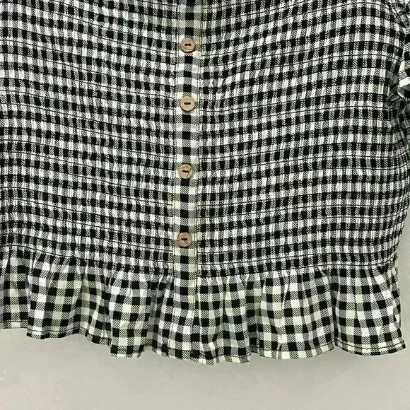 Torrid black and white gingham top  off the shoulder size 1X - Picture 2 of 7